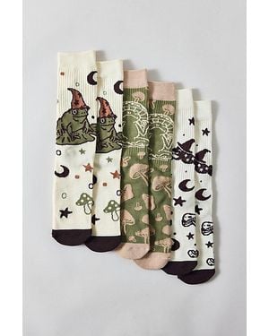 Urban Outfitters Mushroom Core Crew Sock 3-Pack - Multicolor