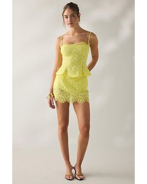 AFRM Presley Sheer Lace Mini Skirt - Yellow