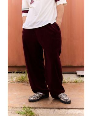 iets frans... Burgundy Harri Corduroy Jersey Joggers - Black