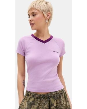 iets frans... High V-neck T-shirt - Purple