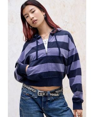 BDG Easy Stripe Hoodie - Blue