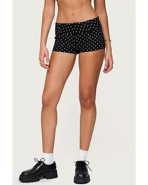 Edikted Twyla Polka Dot Stretch Shorts - Black