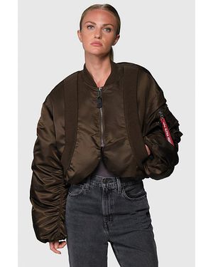 Alpha Industries Knit Rib Ma-1 Flight Jacket - Brown
