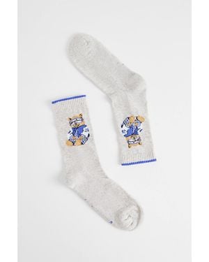 Out From Under Sleepy Teddy Socks - White