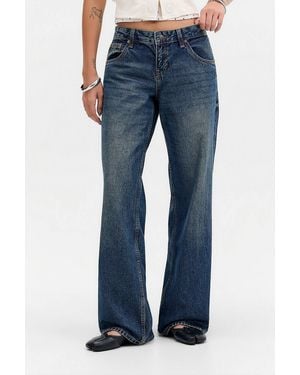 Motel Low Rise Parallel Jeans - Blue