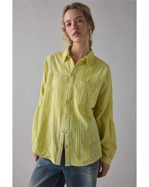 BDG Alex Spliced Shirt - Green