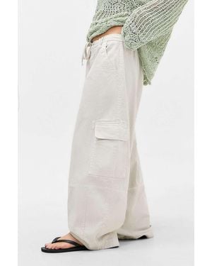 BDG Textured Baggy Boi Trousers - White