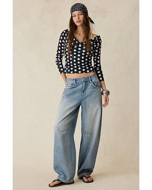 BDG Logan Buckle Baggy Barrel Jeans - Blue