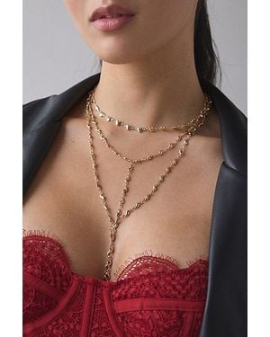 Urban Outfitters Lariat Layering Necklace Set - Red