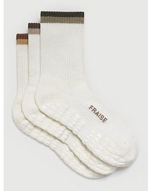 Fraise Harvest Grip Socks Set Of 3 - Natural