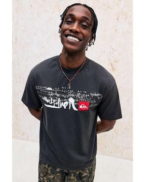 Quiksilver Quiksilver Uo Exclusive Black Heavy Wash T-shirt - Blue