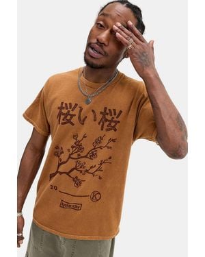 Urban Outfitters Uo Brown Kyoto Branch T-shirt