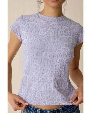 BDG Printed Short Sleeve Spill The Tee - Purple