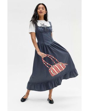 Kimchi Blue Gabriette Drop Waist Prairie Maxi Dress - Blue