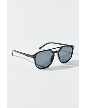 Urban Outfitters Lucas Round Aviator Sunglasses - Blue