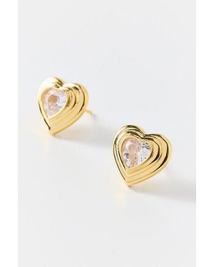 BonBonWhims Retro Heart Earrings - Metallic