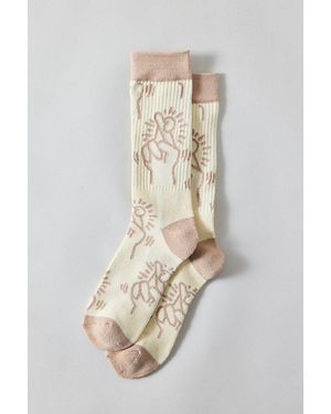 Urban Outfitters Keith Haring Crossed Fingers Crew Sock - Natural