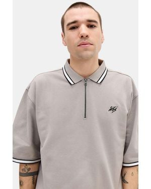 iets frans... Taupe Short Sleeve Polo Shirt - Grey