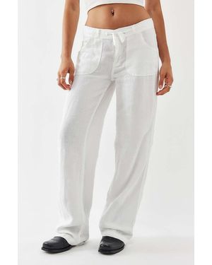 BDG White Five-pocket Linen Trousers