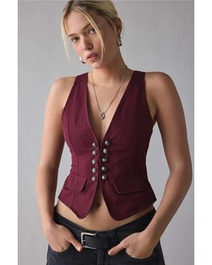 Urban Outfitters Uo Taryn Waistcoat - Brown