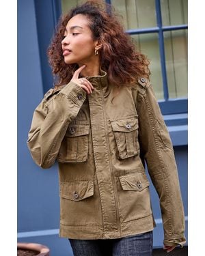 Jaded London Khaki Field Jacket - Green