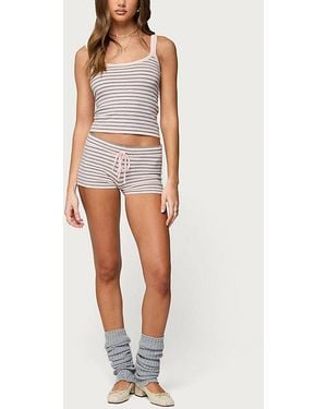 Edikted Lillian Striped Knit Shorts - Multicolor