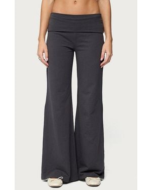 Edikted Wide Leg Fold Over Pants - Blue