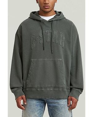 G-Star Applique Relaxed Hoodie Sweater - Grey