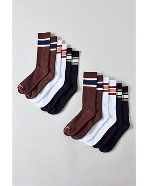Standard Cloth Athletic Stripe Crew Socks 6-Pack - Metallic
