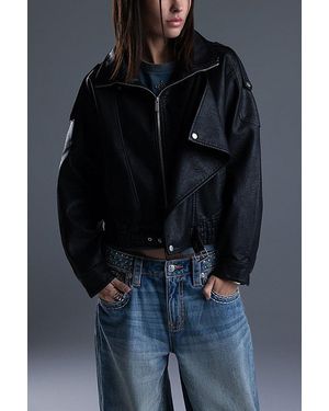 Miss Me Lonnie Leather Jacket - Blue