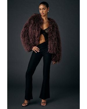 Kimchi Blue Melissa Cropped Faux Fur Jacket - Blue