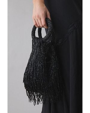 Silence + Noise Amaya Fringe Beaded Party Bag - Black