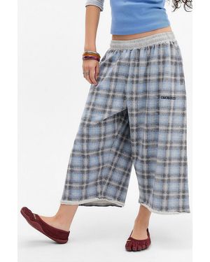 iets frans... Harri Check Raw Hem Crop Joggers - Blue