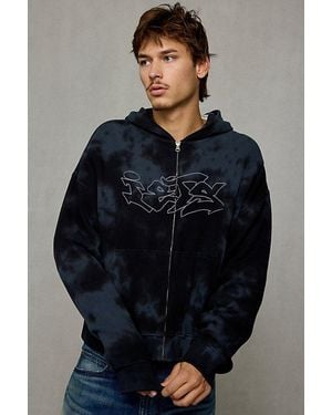 iets frans... Iets Frans. Iets Frans… Tie-Dye Waffle Logo Zip Hoodie Sweatshirt - Blue