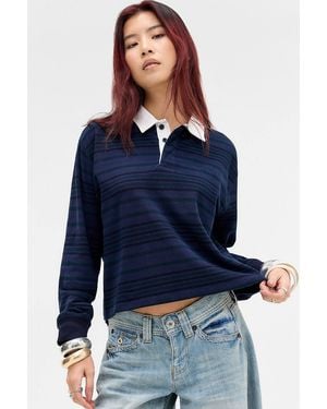 BDG Val Long Sleeve Polo Shirt - Blue