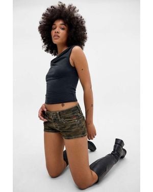 BDG Piper Camo Shorts - Black