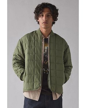 BDG Quilted Bomber Jacket - Green