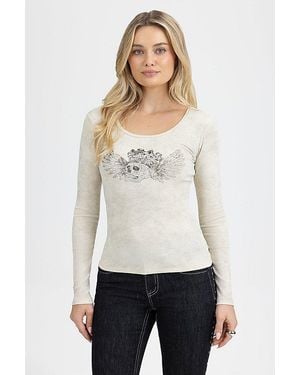 Miss Me Arlo Ribbed Knit Top - White