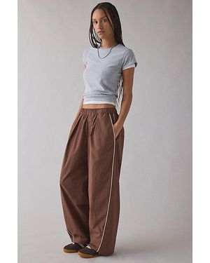 BDG Best Yet Baggy Wide Leg Track Pant - Brown