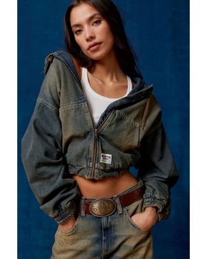 BDG Daria Denim Hooded Zip-up Jacket In Indigo,at Urban Outfitters - Blue