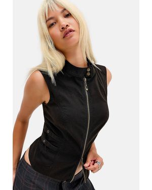 Silence + Noise Silence + Noise Nia Backless Ripstop Top - Black