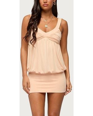 Edikted Adrey Gathered Bubble Mini Dress - Natural