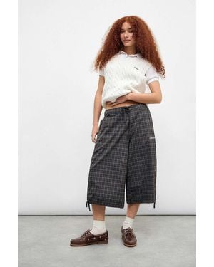 iets frans... Toronto Check Crop Trousers - Grey