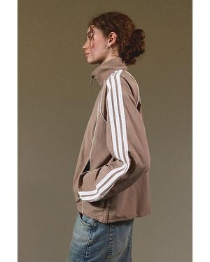 adidas Iconic 3-Stripes Woven Zip-Up Track Jacket - Brown