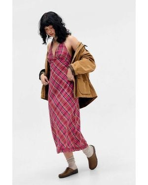 BDG Rita Halter Midi Dress - Red