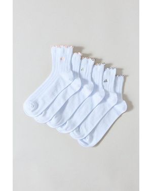 adidas Performance Ruffle Quarter Crew Socks 3-Pack - Blue