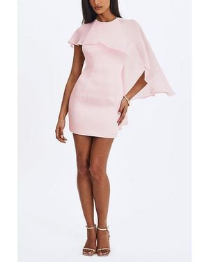 Miss Circle Umeko Asymmetrical Cape Mini Dress - Pink