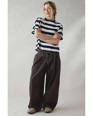 BDG Jax Pleated Cocoon Low-Rise Jeans - Blue