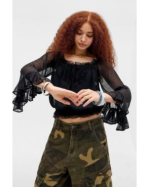 Kimchi Blue Studded Blouse - Black