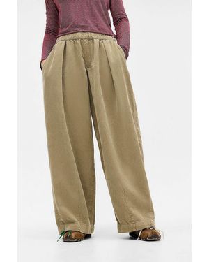 BDG Bobbi Baggy Corduroy Cocoon Trousers - Natural